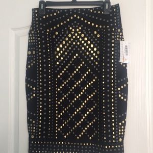 🔥LuLaRoe Cassie Elegant Skirt NWT navy/gold Med